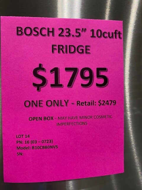 Bosch fridge tag