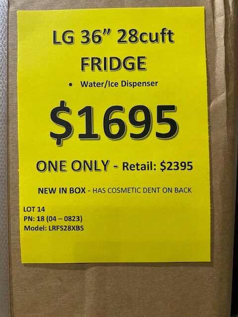 Lg fridge 36'' tag 1695.00
