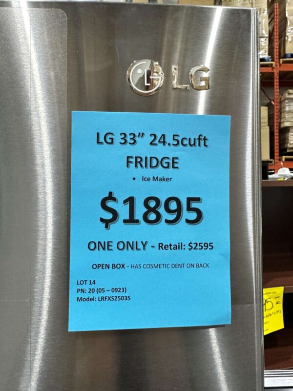 #20 - LG Fridge - LRFXS2503S - Price