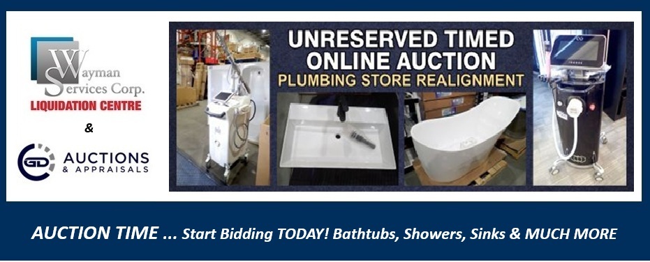 ONLINE AUCTION - Unreserved Online AUCTION | Start Bidding TODAY | Bathtubs, Showers, Sinks & MUCH MORE